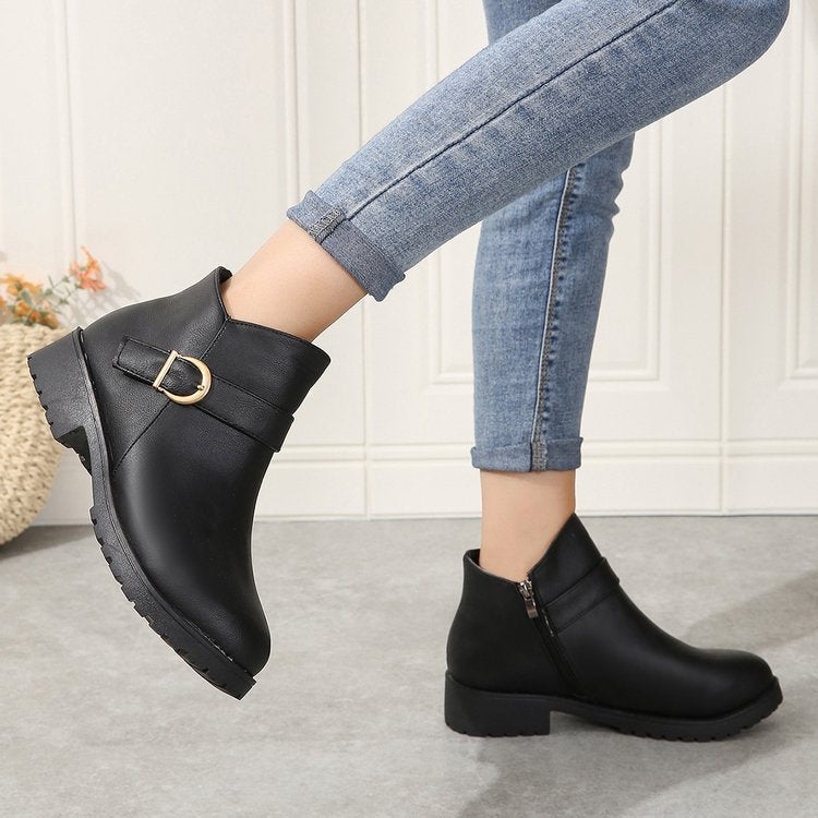 Women's Elegant Round Toe Ankle Boots