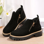 Women'S Retro Solid Color Ankle Boots
