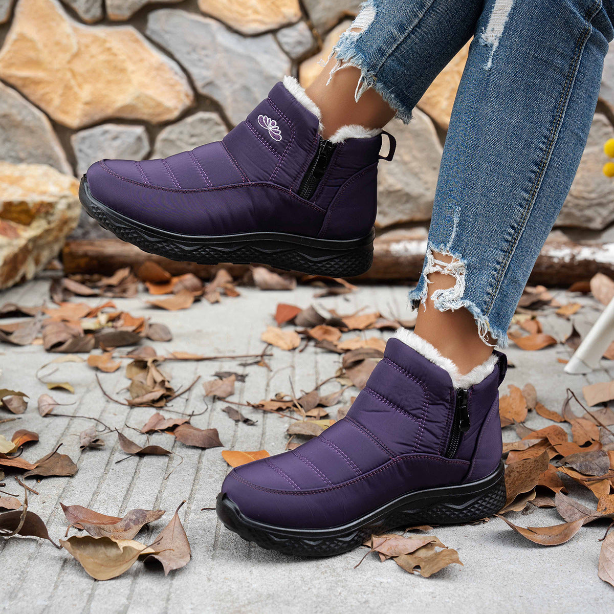 Women¡¯s Insulated Waterproof Non-slip Fur-lined Snow Boots