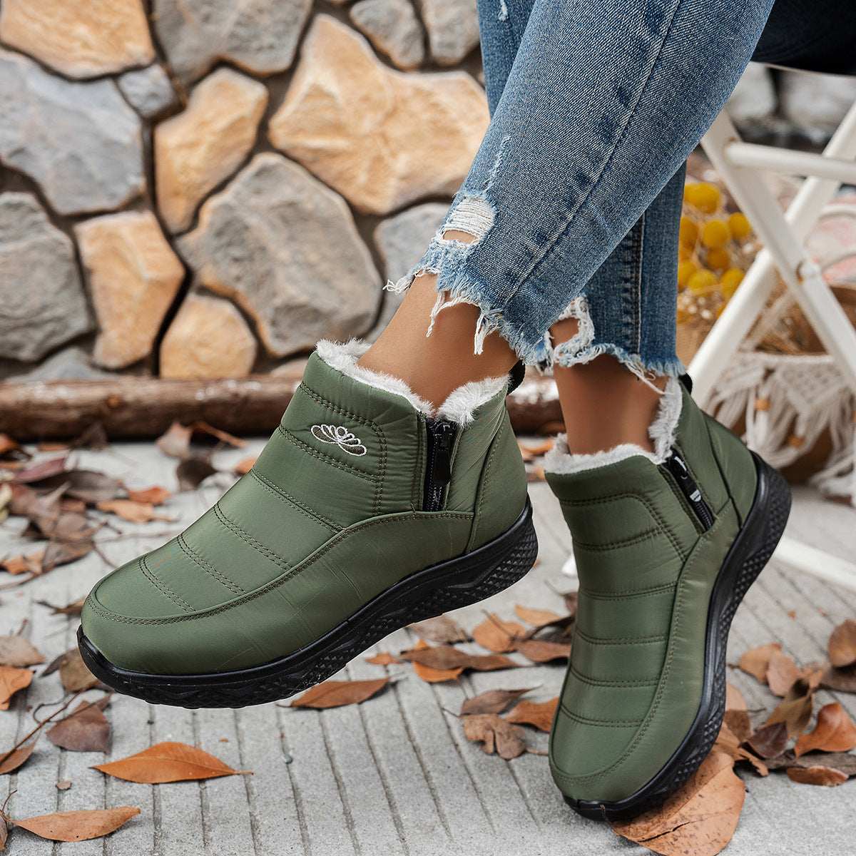 Women¡¯s Insulated Waterproof Non-slip Fur-lined Snow Boots