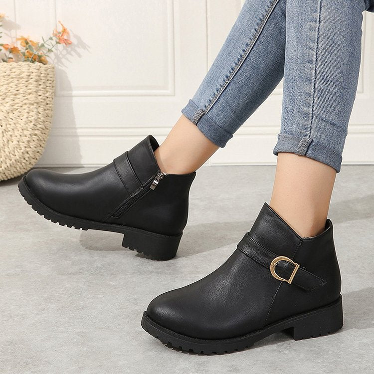 Women's Elegant Round Toe Ankle Boots