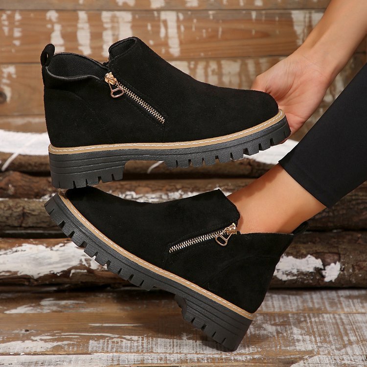 Women'S Retro Solid Color Ankle Boots