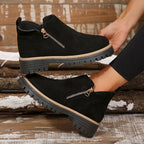 Women'S Retro Solid Color Ankle Boots