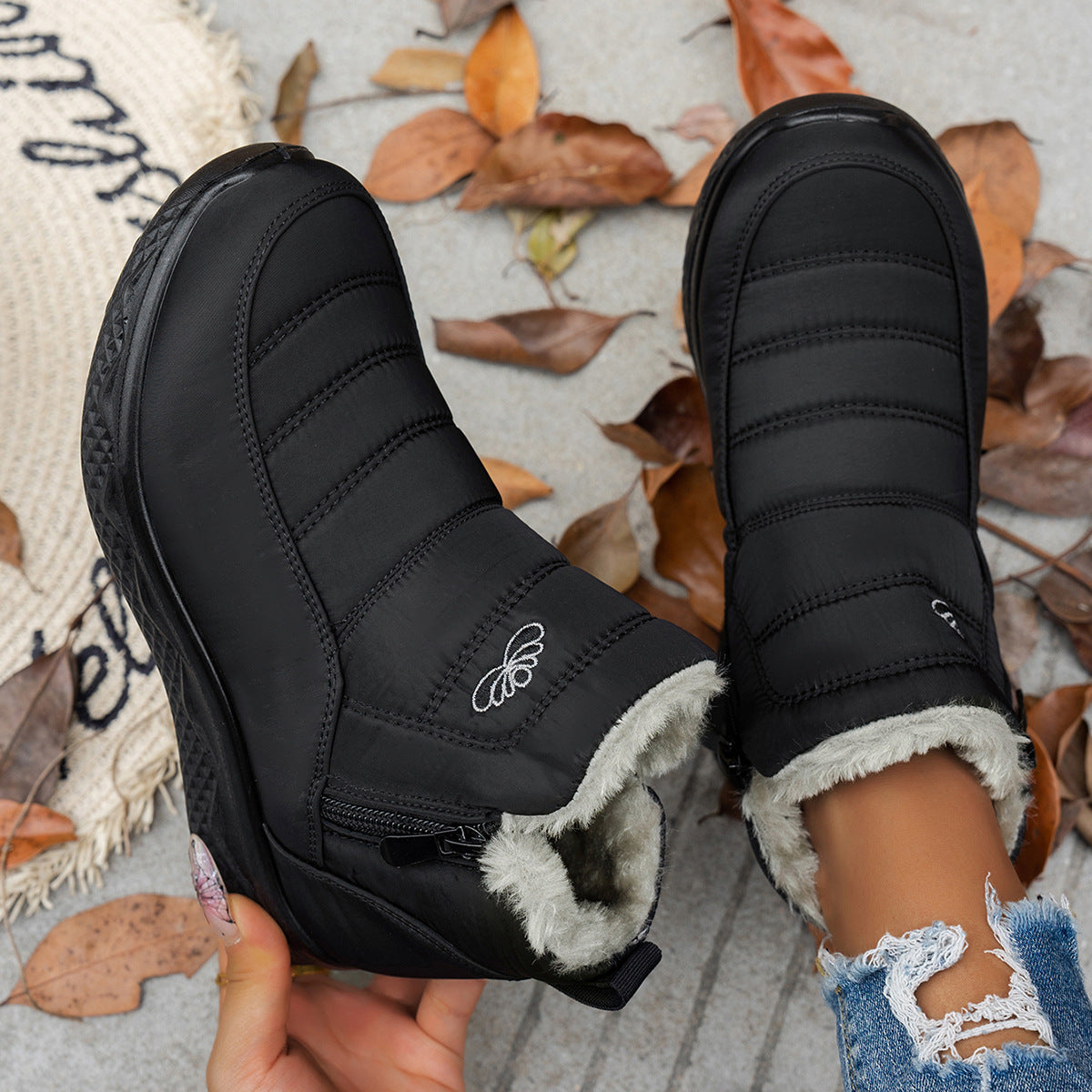 Women¡¯s Insulated Waterproof Non-slip Fur-lined Snow Boots