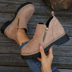 Women'S Retro Solid Color Ankle Boots