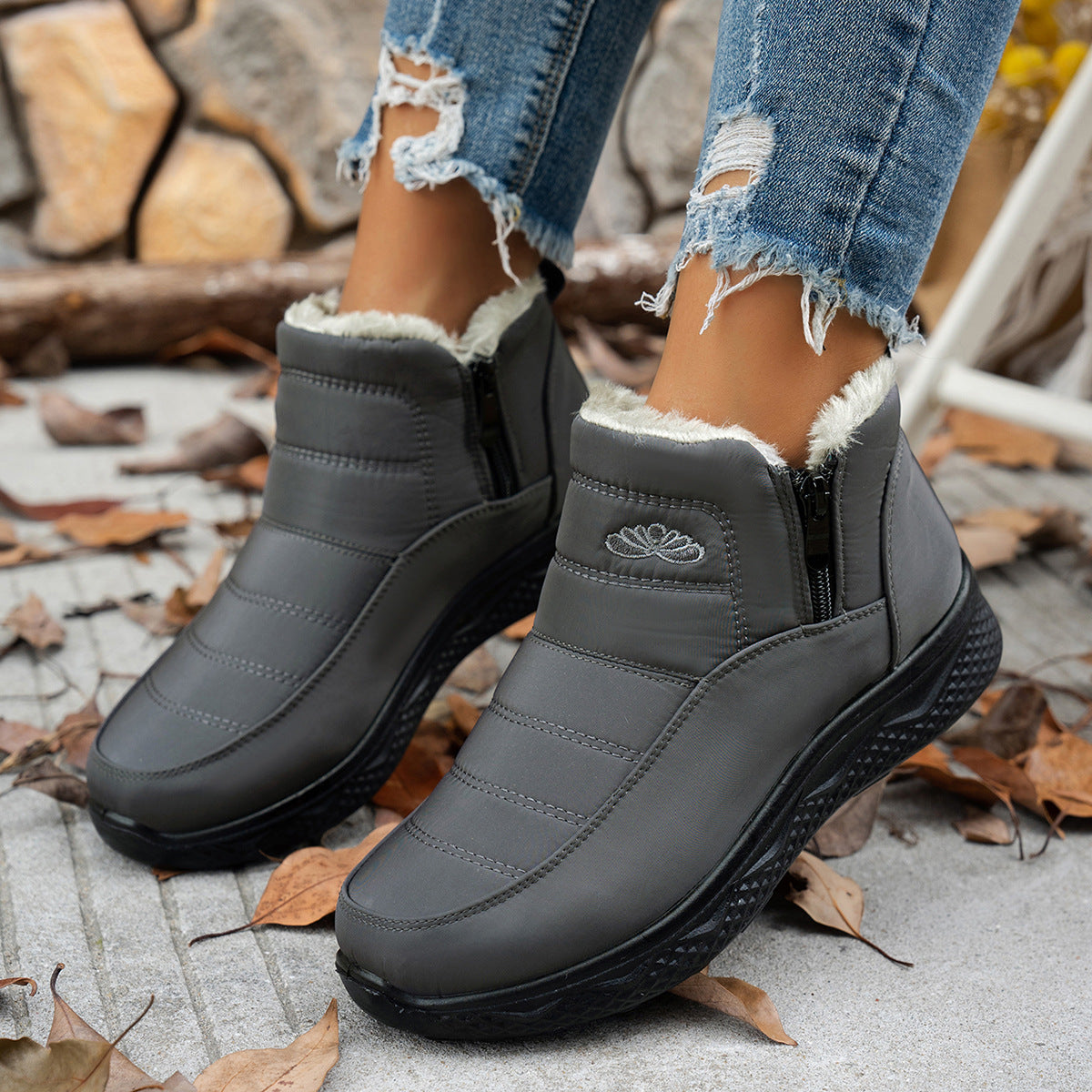 Women¡¯s Insulated Waterproof Non-slip Fur-lined Snow Boots