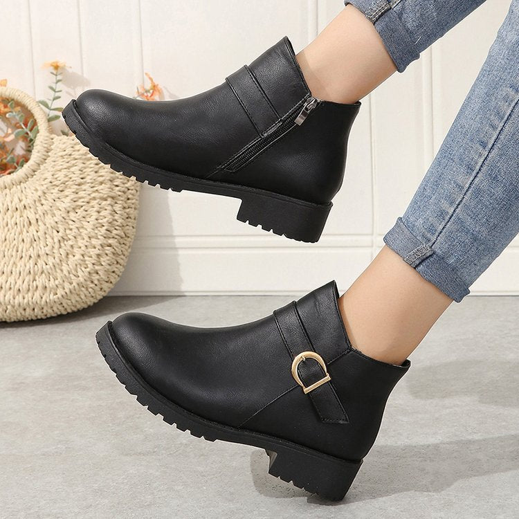 Women's Elegant Round Toe Ankle Boots