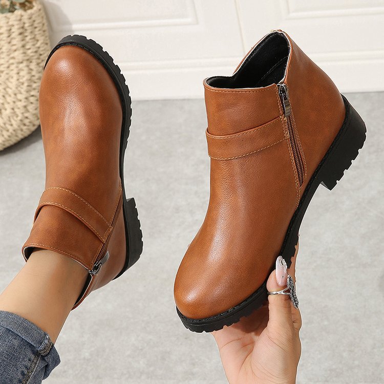 Women's Elegant Round Toe Ankle Boots
