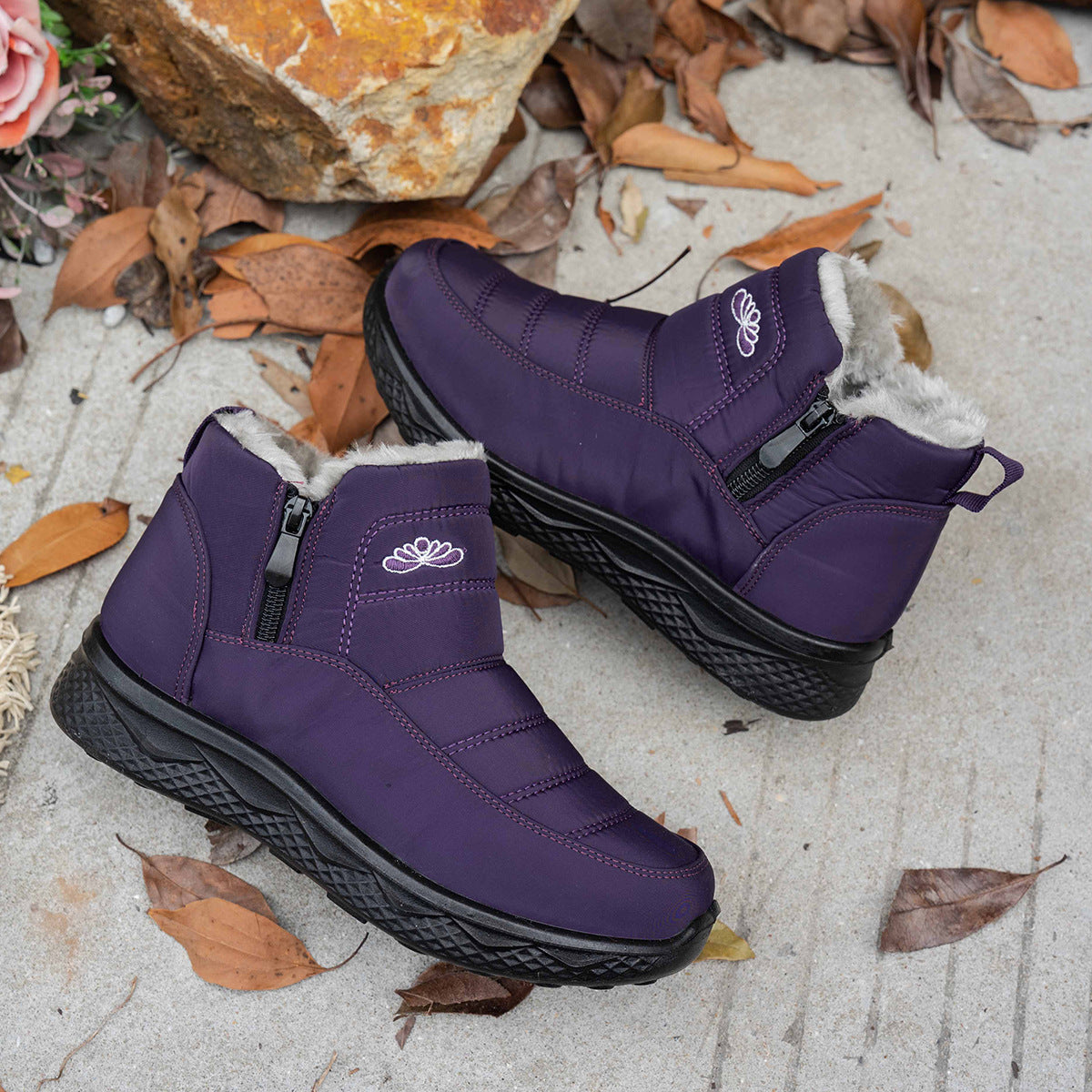 Women¡¯s Insulated Waterproof Non-slip Fur-lined Snow Boots