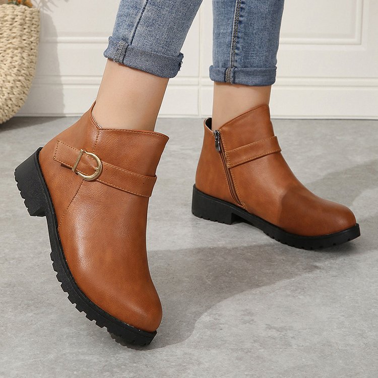 Women's Elegant Round Toe Ankle Boots