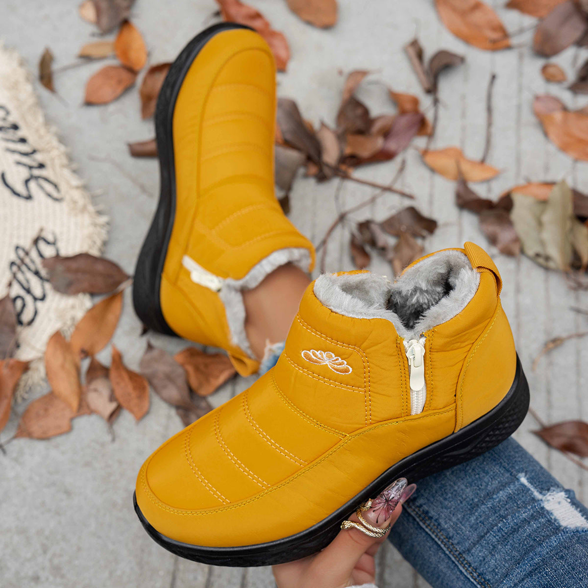 Women¡¯s Insulated Waterproof Non-slip Fur-lined Snow Boots