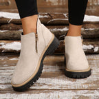 Women'S Retro Solid Color Ankle Boots